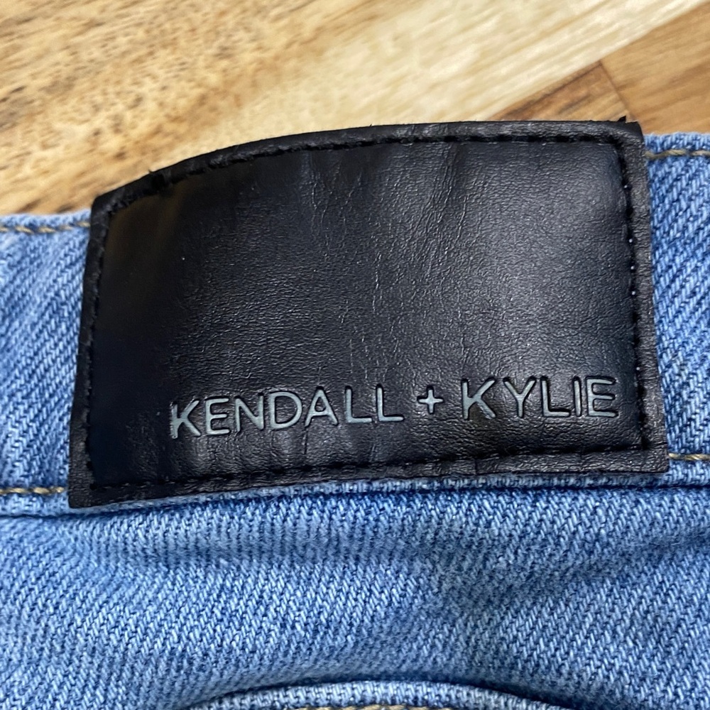 Kendall & Kylie Blue Distressed Jean Shorts - Picture 6 of 6